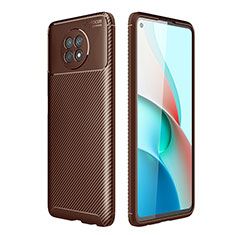 Silikon Hülle Handyhülle Gummi Schutzhülle Flexible Tasche Köper für Xiaomi Redmi Note 9 5G Braun