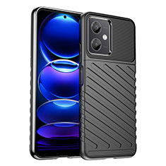 Silikon Hülle Handyhülle Gummi Schutzhülle Flexible Tasche Köper MF1 für Xiaomi Redmi Note 12R Pro 5G Schwarz