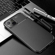 Silikon Hülle Handyhülle Gummi Schutzhülle Flexible Tasche Köper S01 für Apple iPhone 14 Plus Schwarz