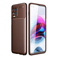 Silikon Hülle Handyhülle Gummi Schutzhülle Flexible Tasche Köper S01 für Motorola Moto G100 5G Braun