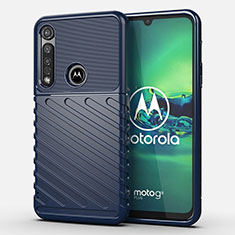 Silikon Hülle Handyhülle Gummi Schutzhülle Flexible Tasche Köper S01 für Motorola Moto G8 Plus Blau
