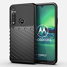 Silikon Hülle Handyhülle Gummi Schutzhülle Flexible Tasche Köper S01 für Motorola Moto G8 Plus Schwarz