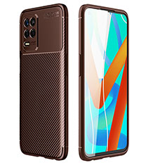 Silikon Hülle Handyhülle Gummi Schutzhülle Flexible Tasche Köper S01 für Realme 8s 5G Braun