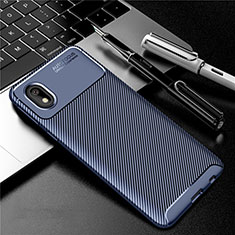 Silikon Hülle Handyhülle Gummi Schutzhülle Flexible Tasche Köper S01 für Samsung Galaxy A01 Core Blau