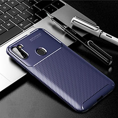 Silikon Hülle Handyhülle Gummi Schutzhülle Flexible Tasche Köper S01 für Samsung Galaxy A11 Blau