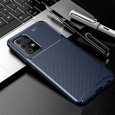 Silikon Hülle Handyhülle Gummi Schutzhülle Flexible Tasche Köper S01 für Samsung Galaxy A72 4G Blau