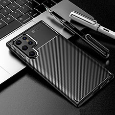 Silikon Hülle Handyhülle Gummi Schutzhülle Flexible Tasche Köper S01 für Samsung Galaxy S21 Ultra 5G Schwarz
