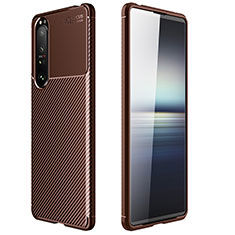 Silikon Hülle Handyhülle Gummi Schutzhülle Flexible Tasche Köper S01 für Sony Xperia 1 III Braun