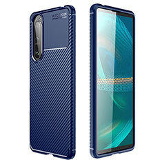Silikon Hülle Handyhülle Gummi Schutzhülle Flexible Tasche Köper S01 für Sony Xperia 5 III Blau