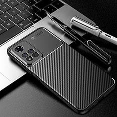 Silikon Hülle Handyhülle Gummi Schutzhülle Flexible Tasche Köper S01 für Xiaomi Poco X4 NFC Schwarz
