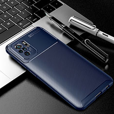 Silikon Hülle Handyhülle Gummi Schutzhülle Flexible Tasche Köper S01 für Xiaomi Redmi Note 10 4G Blau