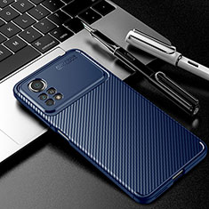 Silikon Hülle Handyhülle Gummi Schutzhülle Flexible Tasche Köper S01 für Xiaomi Redmi Note 11E Pro 5G Blau