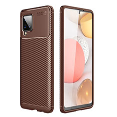 Silikon Hülle Handyhülle Gummi Schutzhülle Flexible Tasche Köper WL1 für Samsung Galaxy A42 5G Braun