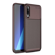 Silikon Hülle Handyhülle Gummi Schutzhülle Flexible Tasche Köper WL1 für Samsung Galaxy A70 Braun