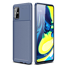 Silikon Hülle Handyhülle Gummi Schutzhülle Flexible Tasche Köper WL1 für Samsung Galaxy A71 4G A715 Blau