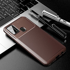 Silikon Hülle Handyhülle Gummi Schutzhülle Flexible Tasche Köper WL1 für Samsung Galaxy M31 Prime Edition Braun