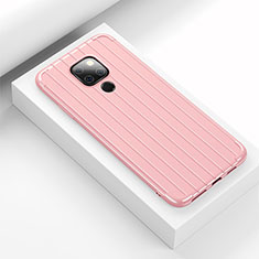 Silikon Hülle Handyhülle Gummi Schutzhülle Flexible Tasche Line C01 für Huawei Mate 20 X 5G Rosa