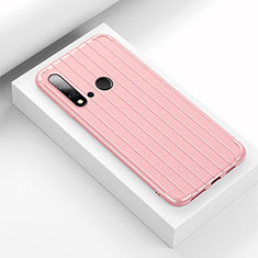 Silikon Hülle Handyhülle Gummi Schutzhülle Flexible Tasche Line C01 für Huawei Nova 5i Rosa