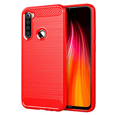 Silikon Hülle Handyhülle Gummi Schutzhülle Flexible Tasche Line C01 für Xiaomi Redmi Note 8 (2021) Rot