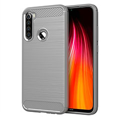 Silikon Hülle Handyhülle Gummi Schutzhülle Flexible Tasche Line C01 für Xiaomi Redmi Note 8 (2021) Silber