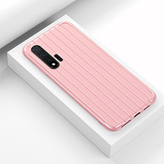 Silikon Hülle Handyhülle Gummi Schutzhülle Flexible Tasche Line C02 für Huawei Nova 6 5G Rosa