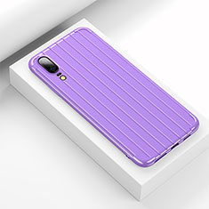 Silikon Hülle Handyhülle Gummi Schutzhülle Flexible Tasche Line C03 für Huawei P20 Violett