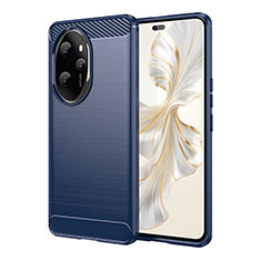 Silikon Hülle Handyhülle Gummi Schutzhülle Flexible Tasche Line für Huawei Honor 100 Pro 5G Blau