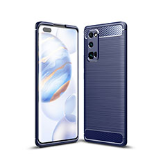 Silikon Hülle Handyhülle Gummi Schutzhülle Flexible Tasche Line für Huawei Honor 30 Pro+ Plus Blau