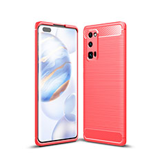 Silikon Hülle Handyhülle Gummi Schutzhülle Flexible Tasche Line für Huawei Honor 30 Pro+ Plus Rot