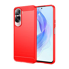 Silikon Hülle Handyhülle Gummi Schutzhülle Flexible Tasche Line für Huawei Honor 90 Lite 5G Rot