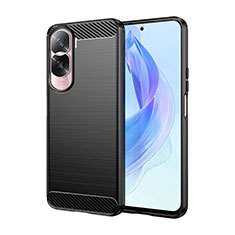 Silikon Hülle Handyhülle Gummi Schutzhülle Flexible Tasche Line für Huawei Honor 90 Lite 5G Schwarz