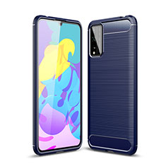 Silikon Hülle Handyhülle Gummi Schutzhülle Flexible Tasche Line für Huawei Honor Play4T Pro Blau