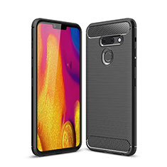 Silikon Hülle Handyhülle Gummi Schutzhülle Flexible Tasche Line für LG G8 ThinQ Schwarz