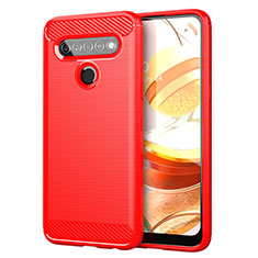 Silikon Hülle Handyhülle Gummi Schutzhülle Flexible Tasche Line für LG K61 Rot