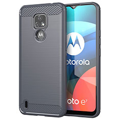 Silikon Hülle Handyhülle Gummi Schutzhülle Flexible Tasche Line für Motorola Moto E7 (2020) Grau