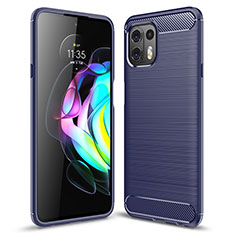 Silikon Hülle Handyhülle Gummi Schutzhülle Flexible Tasche Line für Motorola Moto Edge 20 Lite 5G Blau