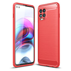 Silikon Hülle Handyhülle Gummi Schutzhülle Flexible Tasche Line für Motorola Moto Edge S 5G Rot