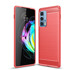 Silikon Hülle Handyhülle Gummi Schutzhülle Flexible Tasche Line für Motorola Moto Edge S Pro 5G Rot