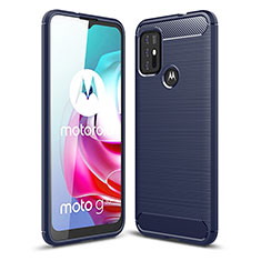 Silikon Hülle Handyhülle Gummi Schutzhülle Flexible Tasche Line für Motorola Moto G30 Blau