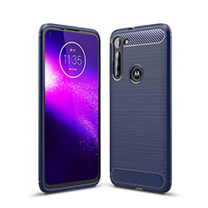 Silikon Hülle Handyhülle Gummi Schutzhülle Flexible Tasche Line für Motorola Moto G8 Power Blau