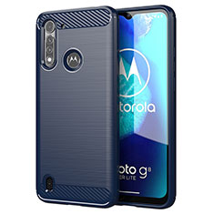 Silikon Hülle Handyhülle Gummi Schutzhülle Flexible Tasche Line für Motorola Moto G8 Power Lite Blau