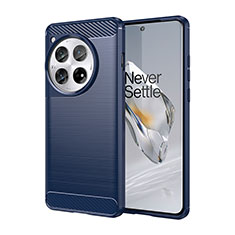 Silikon Hülle Handyhülle Gummi Schutzhülle Flexible Tasche Line für OnePlus 12R 5G Blau