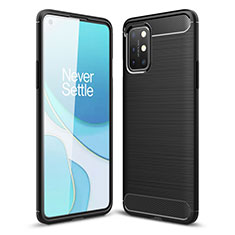 Silikon Hülle Handyhülle Gummi Schutzhülle Flexible Tasche Line für OnePlus 8T 5G Schwarz