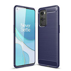 Silikon Hülle Handyhülle Gummi Schutzhülle Flexible Tasche Line für OnePlus 9 Pro 5G Blau