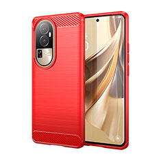 Silikon Hülle Handyhülle Gummi Schutzhülle Flexible Tasche Line für Oppo Reno10 Pro+ Plus 5G Rot