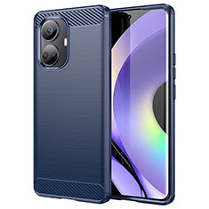 Silikon Hülle Handyhülle Gummi Schutzhülle Flexible Tasche Line für Realme 10 Pro+ Plus 5G Blau