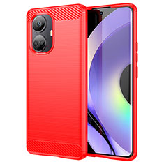 Silikon Hülle Handyhülle Gummi Schutzhülle Flexible Tasche Line für Realme 10 Pro+ Plus 5G Rot