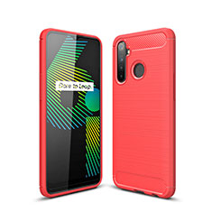 Silikon Hülle Handyhülle Gummi Schutzhülle Flexible Tasche Line für Realme 6i Rot