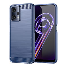 Silikon Hülle Handyhülle Gummi Schutzhülle Flexible Tasche Line für Realme 9 Pro 5G Blau