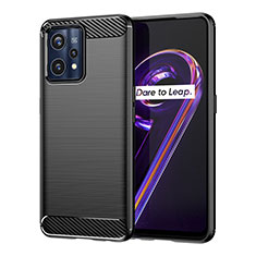 Silikon Hülle Handyhülle Gummi Schutzhülle Flexible Tasche Line für Realme 9 Pro+ Plus 5G Schwarz